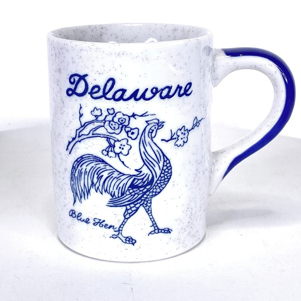 DELAWARE BLUE HEN Ceramic Mug 8oz State Bird University Mascot Gamecock Souvenir
